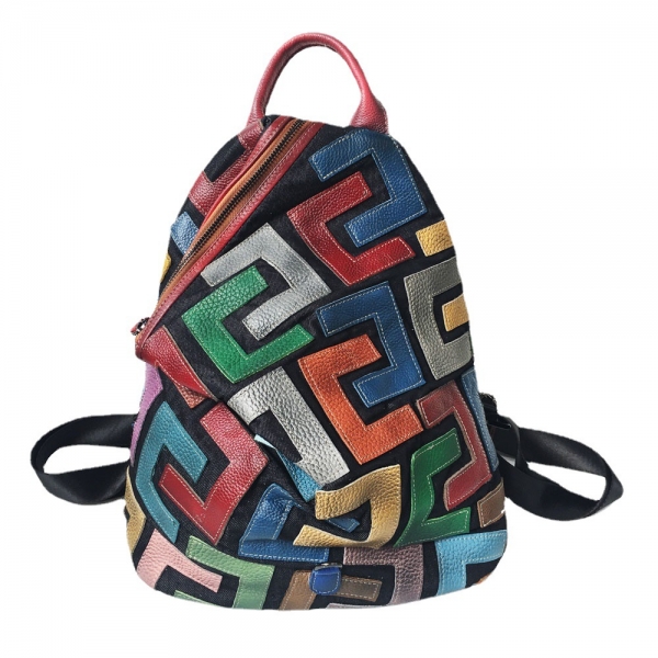 Patchwork Bag Colorful Backpack for Women Travel Backpack