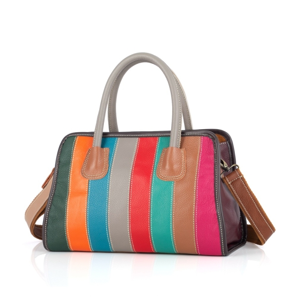 Colorful Patchwork Shoulder Bag Multicolor Bag for Women Rainbow Bag 100701