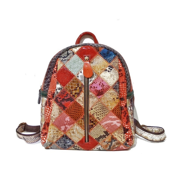Handmade Vintage Patchwork Backpack Colorful Purse for Travel 101001