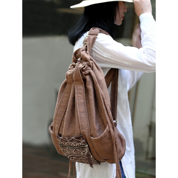 Ethnic Backpack for Women Vintage Ethnic Shoulder Bag Bohemia