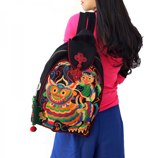 Chinese Style Embroidery Backpack for Women Ethnic Backpack, Celebrate